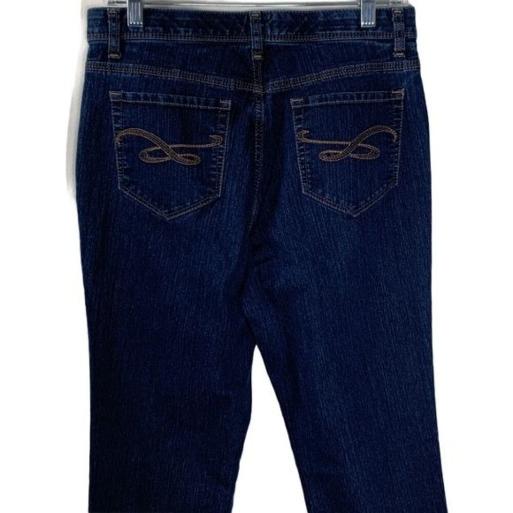 Style and Co Jeans Womens Sz 8 Medium Straight Leg Stretch Denim Pants Dark Blue - Picture 5 of 11